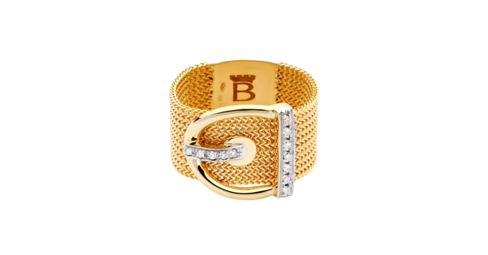 Buckle Ring with Diamonds